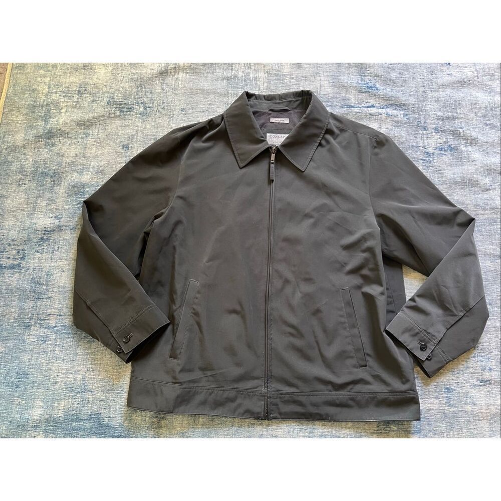 Concepts by Claiborne Black Polytech Wind Water Resistant Jacket Men's XXL